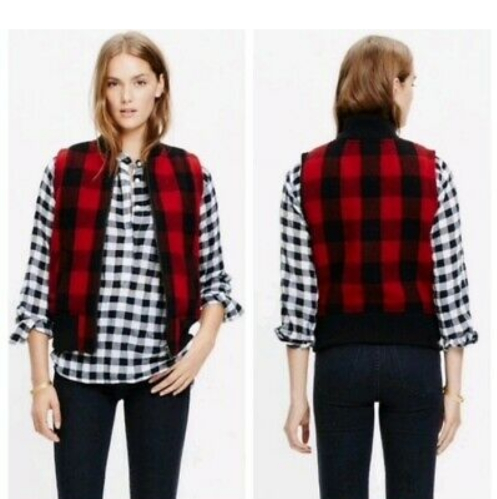 Madewell Buffalo Check Sherpa Vest